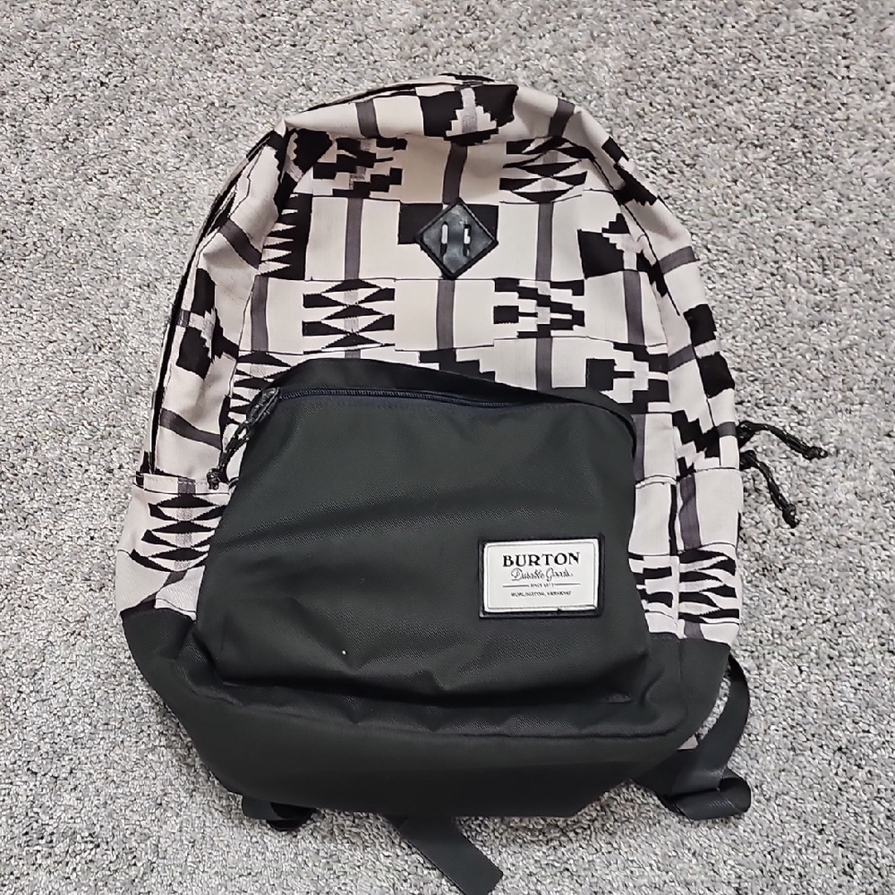 Burton Geometric Black and Cream Backpack